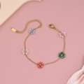 INR 347,  Buy Garden Flora Gold Plated Multicolor Floral Bracelet | Kyeora