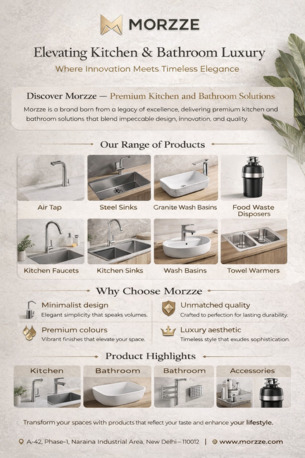 New Delhi, Appliances, INR 9000,  Upgrade Your Kitchen & Bathroom With Morzze&rsquo;s Premium Fittings.