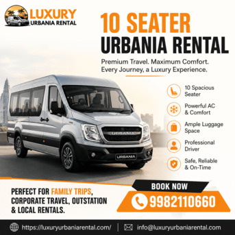 Jaipur, Travel, Luxury 10 Seater Urbania Rental For Family And Tours