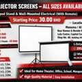 BHD 30,  Projector Screens Tripod Stand & Wall-Mounted &ndash; All Sizes Available SPECIAL OFFER Call/