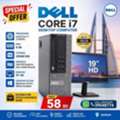BHD 58,  Dell Core I7 - Computer Set Speed 3.40Ghz 8GB RAM | 250GB SSD Win 11 Pro 19&prime;&prime; HD Monitor-/
