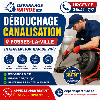 Brussels, Cleaning, D&eacute;bouchage Canalisation Fosses-la-Ville | Urgence 24/7