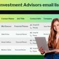 Need A Trusted Investment Advisors Contacts List With Verified Data?