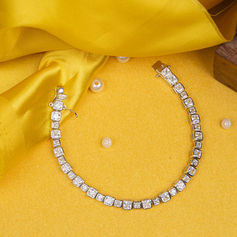 Mumbai, Jewelry, INR 3299,  Square Tennis Bracelet