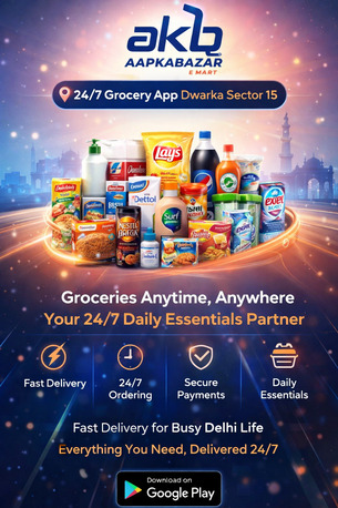 Dwarka, Food, INR 100,  24/7 Grocery App In Dwarka Sector 15