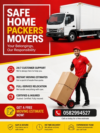 Thuqbah, Delivery, SAFE HOME PACKERS MOVERS SAFE FAST AFFORDABLE HOUSE SHIFTING & MOVING SOLUTIONS 0582994527