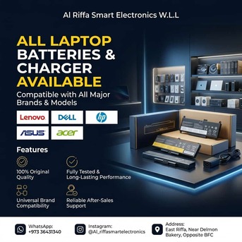 Manama, Computers, BHD 6,  New All Type Brand Of Laptop Charger & Batteries (MacBook Charger) Available In Good Price
