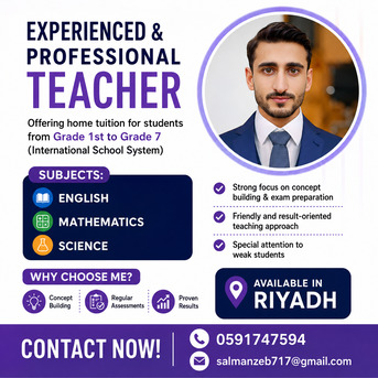 Riyadh, Lessons Offered, HOME TUITION AVAILABLE