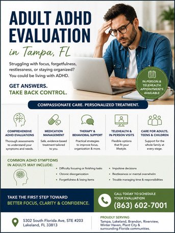 New York, Counseling, Adult ADHD Evaluation In Tampa, FL | NewLight Psychiatric Services
