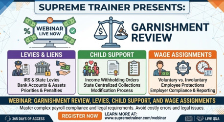 New York, Education, 2026 Garnishment Order Updates Webinar For Payroll & HR Professionals