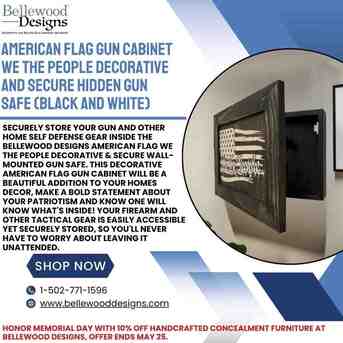 New York, Furniture, USD 139,  American Flag Hidden Gun Cabinet & Concealment Storage Sale