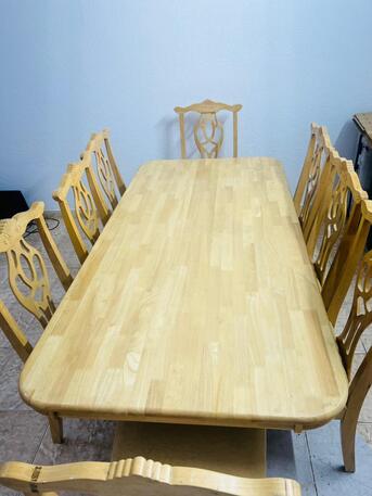Al Suwaidi, Furniture, SAR 450,  Dining Table - 8 Chair - Good Condition