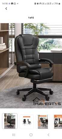 Khobar, Furniture, SAR 175,  Ergonomic Office Chair Executive Chair PU Leather Reclining Chair