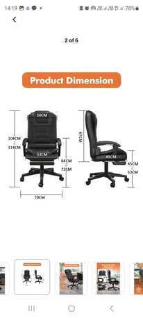 Khobar, Furniture, SAR 175,  Ergonomic Office Chair Executive Chair PU Leather Reclining Chair
