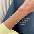 USD 263,  14K Solid Gold Bismark Bracelet, 2.5mm To 7.0mm Wide