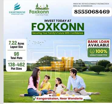 Mumbai, Residential Plots, INR 35000,  300 Sq. Yard,  Foxkonn Central Park &ndash; Premium HMDA Approved Open Villa Plots