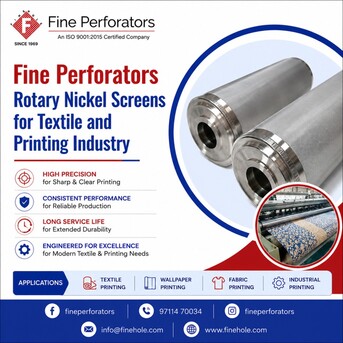 New Delhi, Appliances, USD 2000,  Fine Perforators Rotary Nickel Screens For Textile And Printing Industry