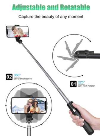 Sharjah, Electronics, AED 20,  Portable 27-inch Mobile Phone Tripod Stand With Wireless Remote Control And Extendable Tri
