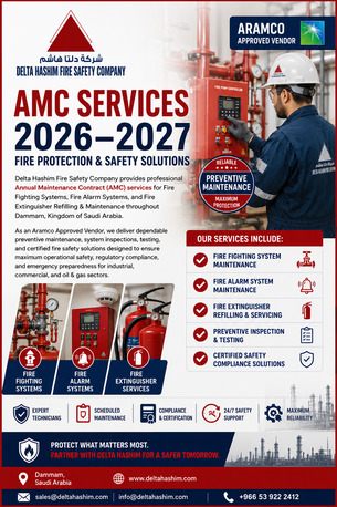 Dammam, Business, AMC - Annual Maintenance Contract For Fire Fighting, Fire Alarm & Fire Extinguisher Refill