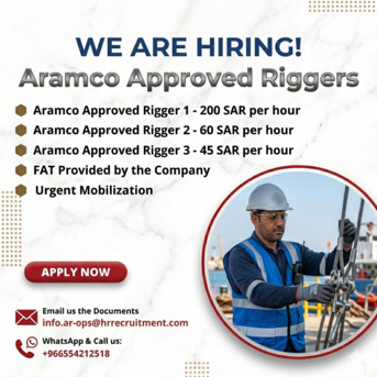 Dammam, Jobs, Urgent Requirement Aramco Approved Rigger