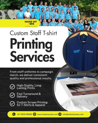 New Delhi, Marketing, Corporate Professional T-Shirt Printing | Custom Staff Uniform T-Shirts In India &ndash; Make My