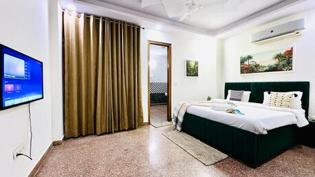 New Delhi, Apartments, Flats, Houses & Villas, INR 5696/day,  1 BR,  650 Sq. Meter,  BluO Modern 1 BHK Rohini Fully Furnished Apartment