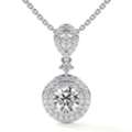 USD 2866,  Shop Double Halo Pendant Setting With Pear And Round Diamonds