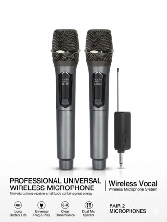 Gudaibiya, Home Audio, BHD 9,  Dual Wireless Mic System - Brand New (Original BD 13, Selling For BD 9)
