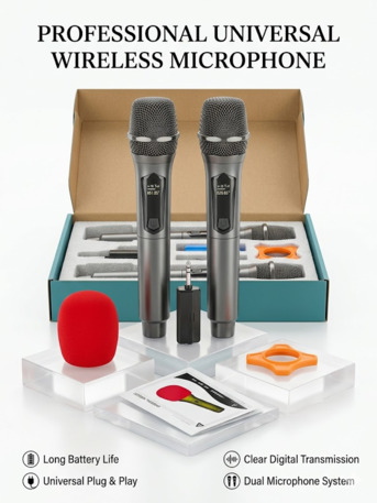 Gudaibiya, Home Audio, BHD 9,  Dual Wireless Mic System - Brand New (Original BD 13, Selling For BD 9)