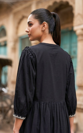 Chennai, Clothing & Accessories, INR 1095,  Black Tiered Maxi Skirt In Cotton | Shop Now At Instore