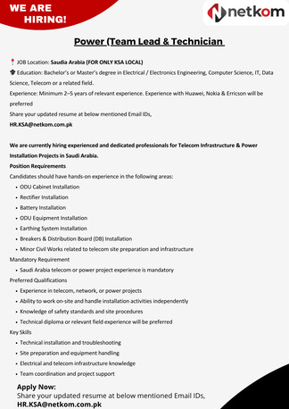 Riyadh, Jobs, Power (Team Lead
