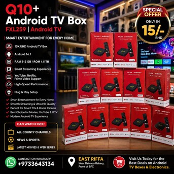 Manama, Computers, BHD 15,  8K Smart TV Box With Android 16 & Dual Band (Can Watch Free All TV & Movies) Plug & Watch