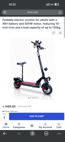 Jeddah, Motorcycles, SAR 950,  Electric Scooter- Brand New 4 Month Use Only/48V Battery And 500W Motor
