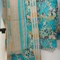 SAR 70,  ✨ Pakistani Fine Lawn 3PC ✨ Beautiful Aqua Blue Print With Soft Summer Shades 🌸 Unstitche