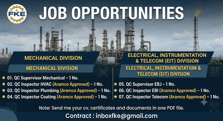 Dammam, Jobs, Mechanical,   Electrical And Instrument