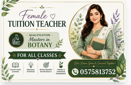 Jubail, Lessons Offered, Female Tuition Teacher