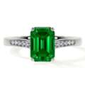 USD 1066,  Emerald Cut Engagement Rings Prong Set Ring With Round Diamonds (0.71cttw)