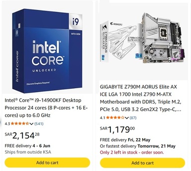 Riyadh, Computers, SAR 1700,  I9 14th Gen Processor And Gaming Motherboard