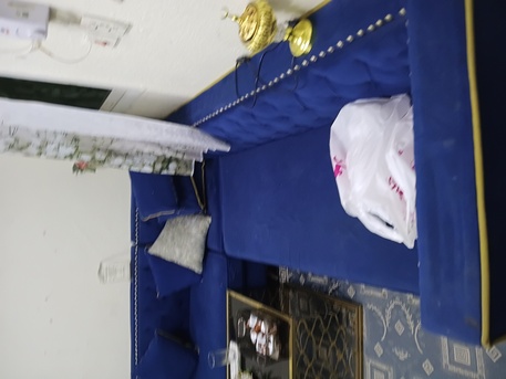 Jubail, Furniture, SAR 700,  I Want To Sell Very Good Condition Blue Color Velvet Sofa.