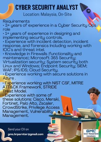 Brunei, Jobs, Cyber Seurity Analyst/ Engineer