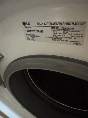 Al Malaz, Appliances, SAR 900,  Used LG 10.5 Kg, Drying 5 Kg Washing Machine, Very Good Working Condition