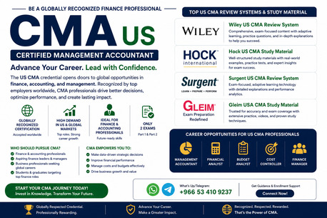 Jeddah, Lessons Offered, CMA US Progam With Training & Study Materials/Mock Tests