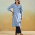 INR 1399,  Buy Women's Cotton Self Design Straight Kurta Set Online
