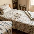 INR 1499,  Bedsheets For Double Bed With 2 Pillow Covers 245 GSM Pure Cotton, Handloom Woven | Theind
