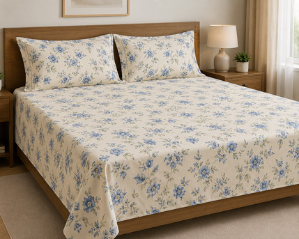 Mumbai, Household Items, INR 1499,  Pure Cotton King Size Bed Sheets 90x108 Inches, 245 GSM, Handloom Woven, 2 Pillow Covers