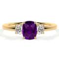 USD 1634,  Shop Natural Amethyst And Diamond Three Stone Engagement Rings