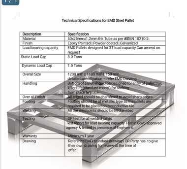 Dammam, Heavy Equipment, SAR 1,  🏗️ Heavy Duty EMD Steel Pallet &mdash; 3 Ton Capacity | 1200×1100mm | MIG Welded | KSA Ready