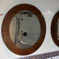 MYR 950,  Teak Round Wall Mirror -Stripes Design.