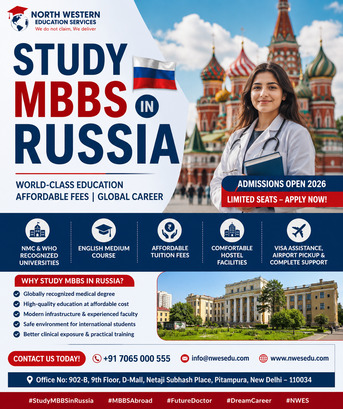 New Delhi, Lessons Offered, Admission Open: Study MBBS In Russia Without Donation