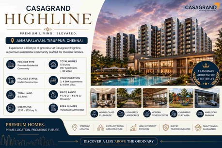 Chennai, Real Estate, Casagrand Highline Ammapalayam Apartments